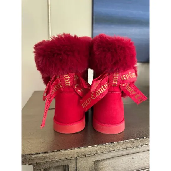 Juicy Couture Women's Slip On Winter Snow Boots Fur Lining Booties 8