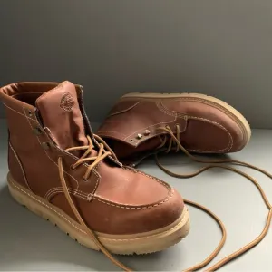 Justin Boots Jacknife WK320 EH 6” Lace Up Chukka Brown Moc Toe Work Boot 12 Rare