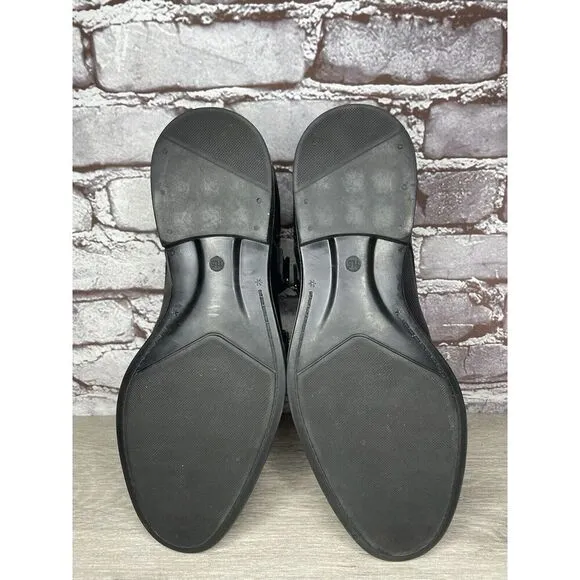 KARL LAGERFELD Black Leather Double Monk Strap Loafers Shoes Men 11.5M US/44.5EU