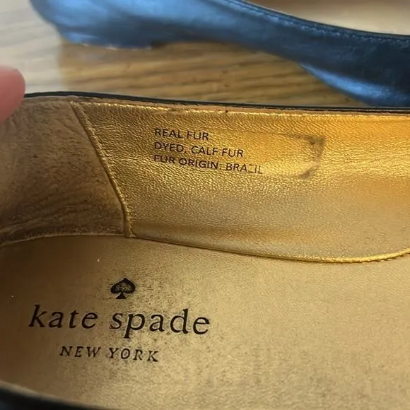 Kate spade leather/calf fur jazz flats 8.5