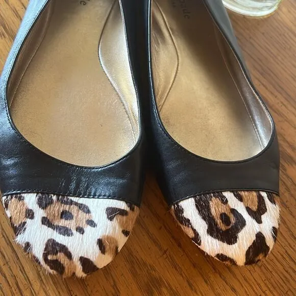 Kate spade leather/calf fur jazz flats 8.5