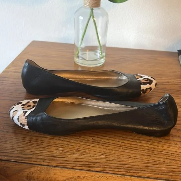 Kate spade leather/calf fur jazz flats 8.5