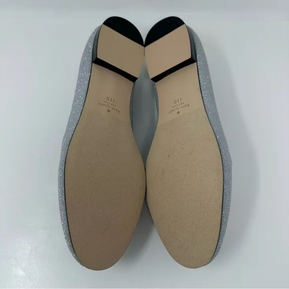 Kate Spade NWOT Claudia Flats Loafer Silver Size 11