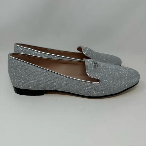 Kate Spade NWOT Claudia Flats Loafer Silver Size 11