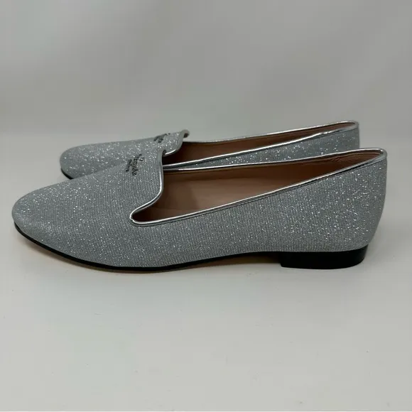 Kate Spade NWOT Claudia Flats Loafer Silver Size 11