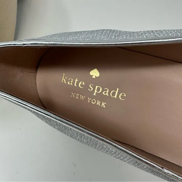Kate Spade NWOT Claudia Flats Loafer Silver Size 11