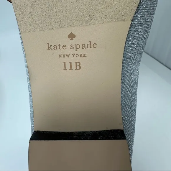 Kate Spade NWOT Claudia Flats Loafer Silver Size 11