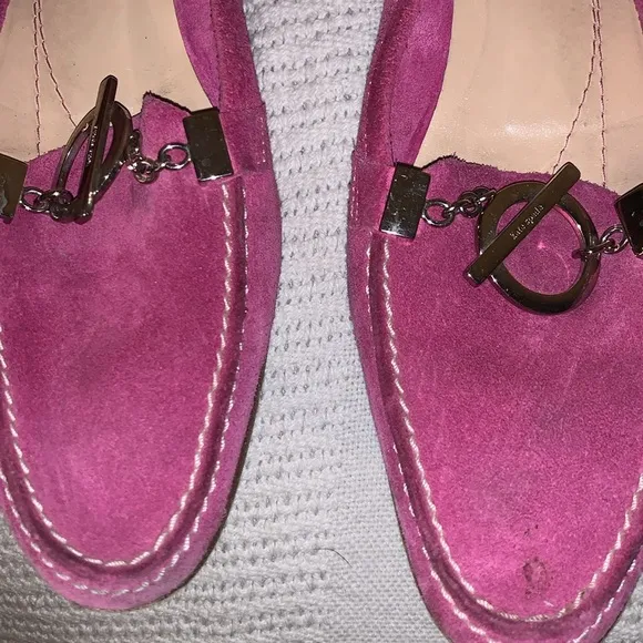 Kate Spade NY Women’s Loafers 8.5 B Stitched Pink Italian Flat Made in Italy