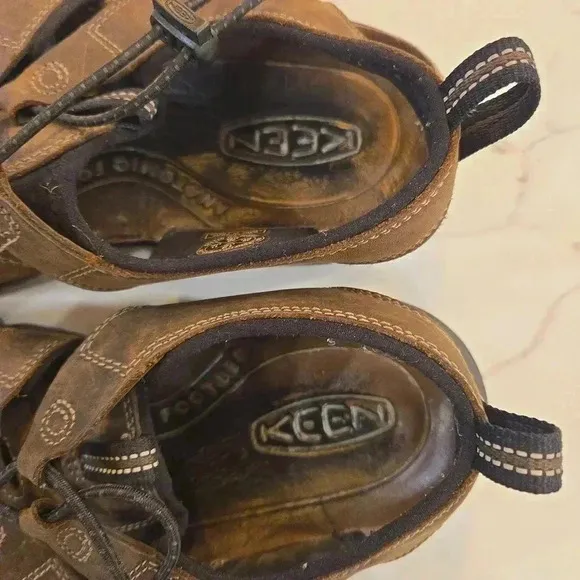 Keen Daytona Mens Leather Waterproof Open Toe Hiking Sandals Brown Size 12