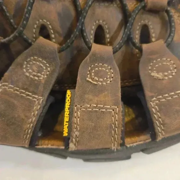 Keen Daytona Mens Leather Waterproof Open Toe Hiking Sandals Brown Size 12