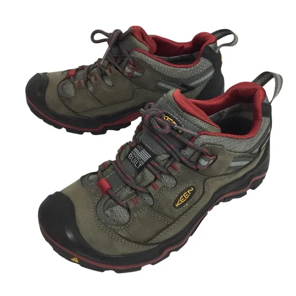 KEEN Durand Waterproof Low Mesh Leather Hiking Boots Brown