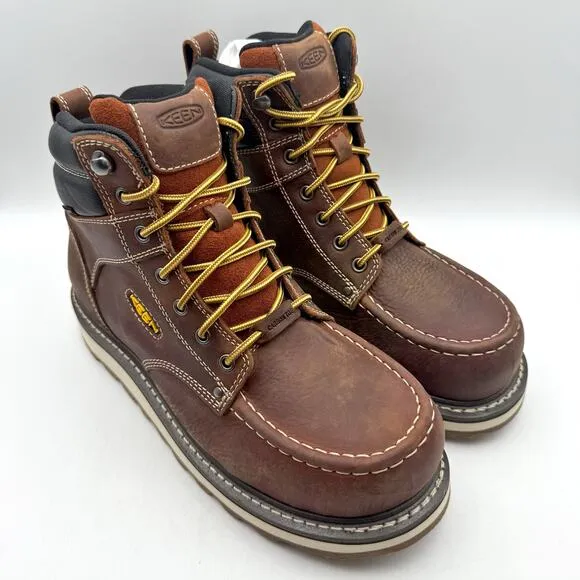 Keen Mens Cincinnati 6&quot; Work Boot US 9.5 D EU 42.5 Brown Carbon Fiber Toe WP NIB