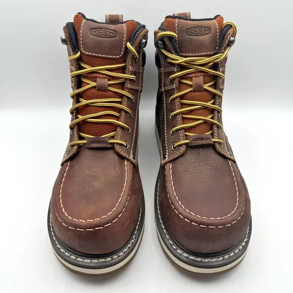Keen Mens Cincinnati 6&quot; Work Boot US 9.5 D EU 42.5 Brown Carbon Fiber Toe WP NIB