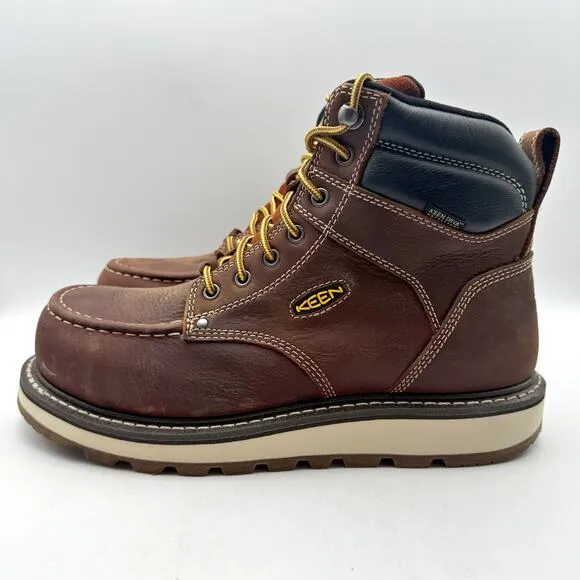 Keen Mens Cincinnati 6&quot; Work Boot US 9.5 D EU 42.5 Brown Carbon Fiber Toe WP NIB