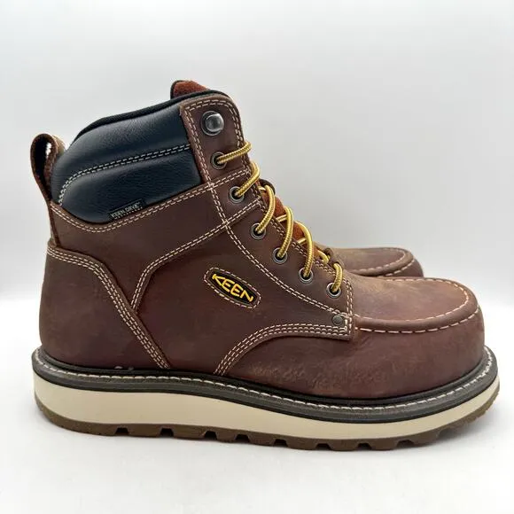 Keen Mens Cincinnati 6&quot; Work Boot US 9.5 D EU 42.5 Brown Carbon Fiber Toe WP NIB