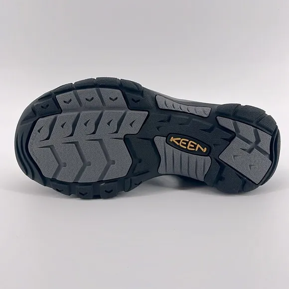 Keen Men's Newport Leather Sandal Black/Steel Grey Size 8 NWOB