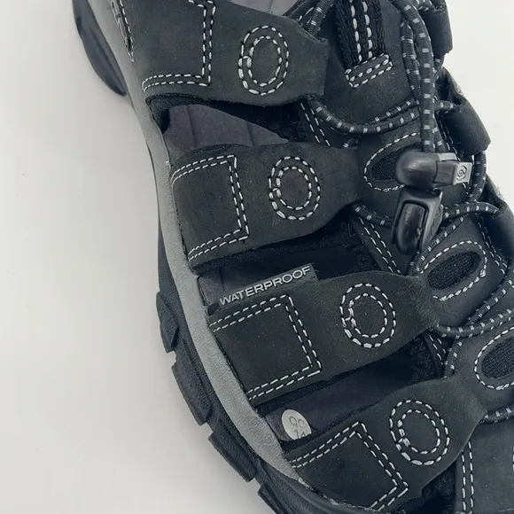 Keen Men's Newport Leather Sandal Black/Steel Grey Size 8 NWOB