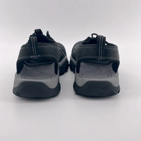 Keen Men's Newport Leather Sandal Black/Steel Grey Size 8 NWOB