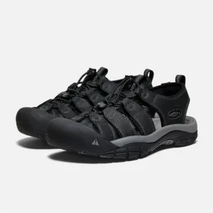 Keen Men's Newport Leather Sandal Black/Steel Grey Size 8 NWOB