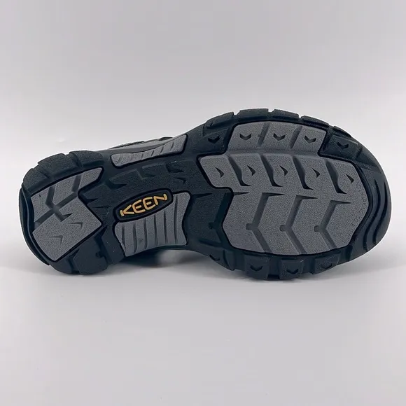 Keen Men's Newport Leather Sandal Black/Steel Grey Size 8 NWOB