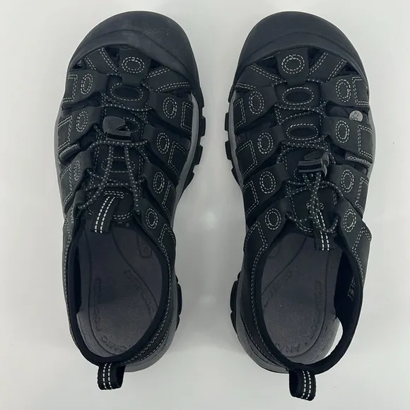 Keen Men's Newport Leather Sandal Black/Steel Grey Size 8 NWOB