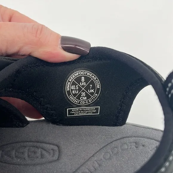 Keen Men's Newport Leather Sandal Black/Steel Grey Size 8 NWOB