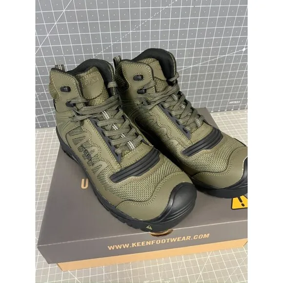 Keen Men's Reno Mid KBF Carbon-Fiber Toe Waterproof Dark Olive/Black Sz. 11.5 US