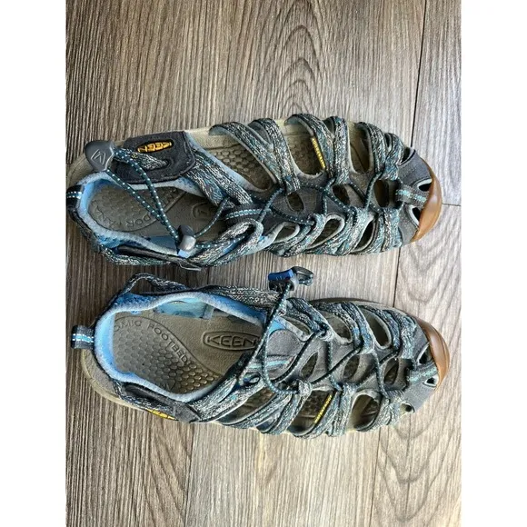 Keen Sandals Womens 8.5 Hiking Waterproof Lace Up Blue Trail Grip