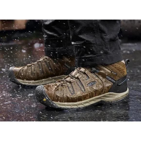 Keen Utility 8 Waterproof Brown Leather Work Boots EH Steel Toe Oil Slip Resista