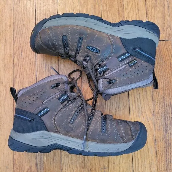 Keen Utility 8 Waterproof Brown Leather Work Boots EH Steel Toe Oil Slip Resista