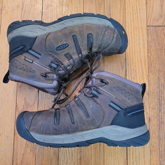 Keen Utility 8 Waterproof Brown Leather Work Boots EH Steel Toe Oil Slip Resista