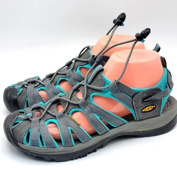 KEEN Women's Whisper Gray and Teal Outdoor Sandals SIZE 8.5. #1407