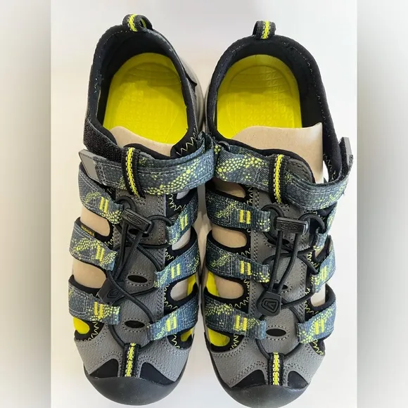 Keen Youth‎ 6 Newport H2 Sandals Waterproof Hiking Outdoors Green Gray NEW