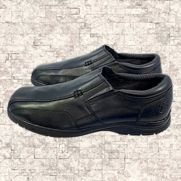 Kenneth Cole Reaction Black Leather Slip-On Loafers | Men's Size 6