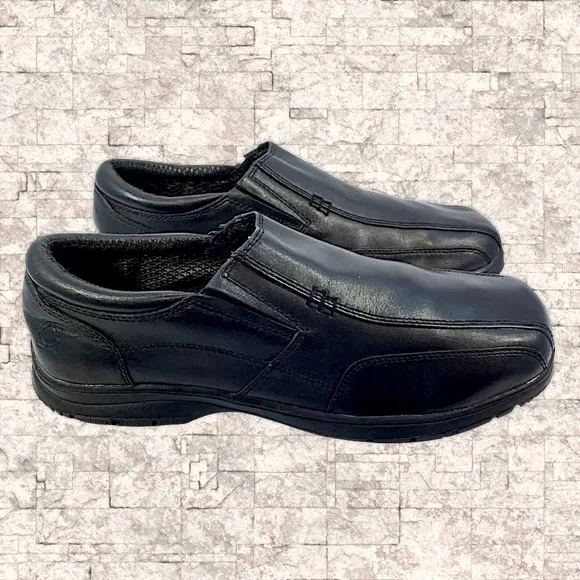 Kenneth Cole Reaction Black Leather Slip-On Loafers | Men's Size 6