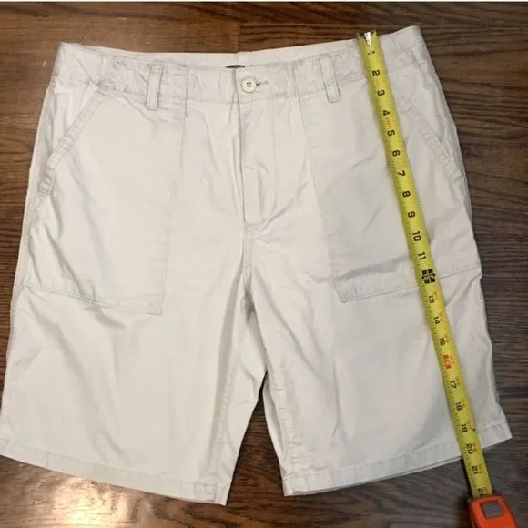 Khaki Mens Flat Front Shorts Size 34