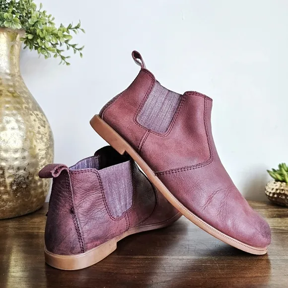 Kodiak Genuine Leather Chelsea Low Rider Burgundy Boots Women's Size 9