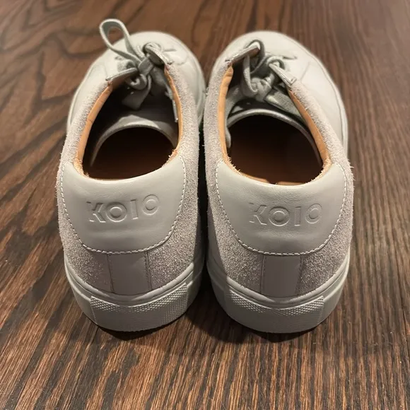 KOIO Men’s Capri Perla Vintage Gray Leather and Suede Sneakers Size 11
