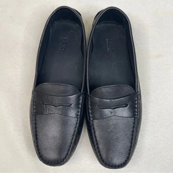KOIO Pavia Penny Loafers Leather Driver Black size 39 / US 9 MADE IN ITALY