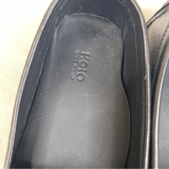 KOIO Pavia Penny Loafers Leather Driver Black size 39 / US 9 MADE IN ITALY