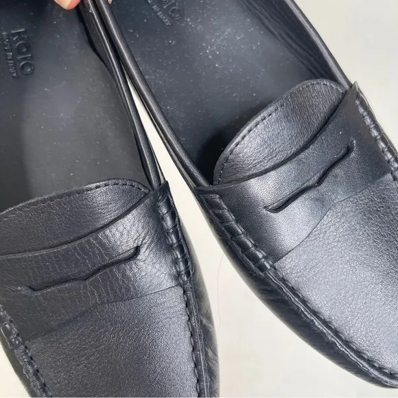 KOIO Pavia Penny Loafers Leather Driver Black size 39 / US 9 MADE IN ITALY