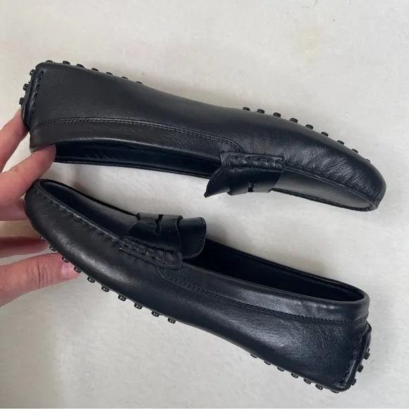 KOIO Pavia Penny Loafers Leather Driver Black size 39 / US 9 MADE IN ITALY