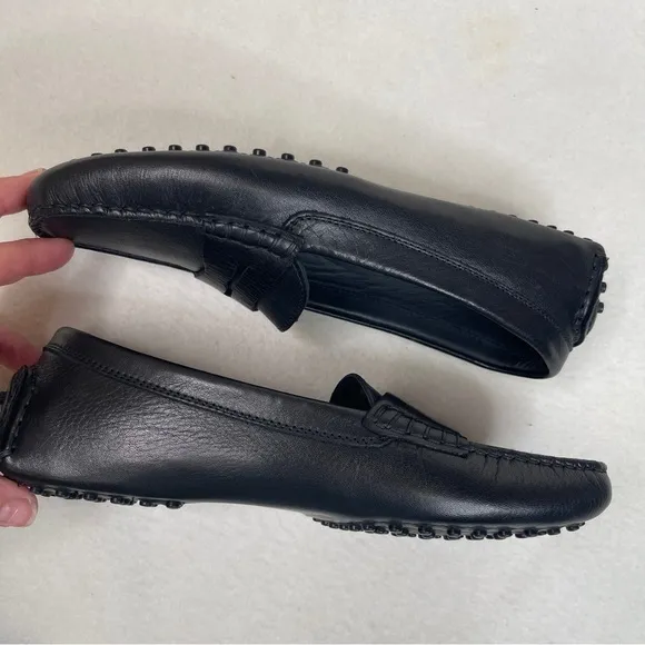 KOIO Pavia Penny Loafers Leather Driver Black size 39 / US 9 MADE IN ITALY