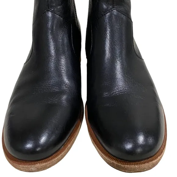 Kork-Ease Casper Black Leather Side Zip Ankle Boots Size 9M