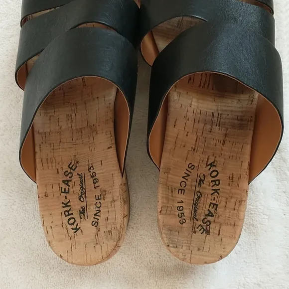 Kork Ease Menzie Wedge Slip On Sandal Women's Size 10 Black