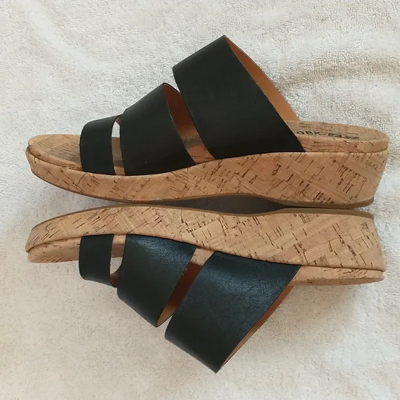 Kork Ease Menzie Wedge Slip On Sandal Women's Size 10 Black