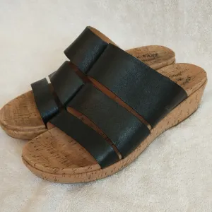 Kork Ease Menzie Wedge Slip On Sandal Women's Size 10 Black