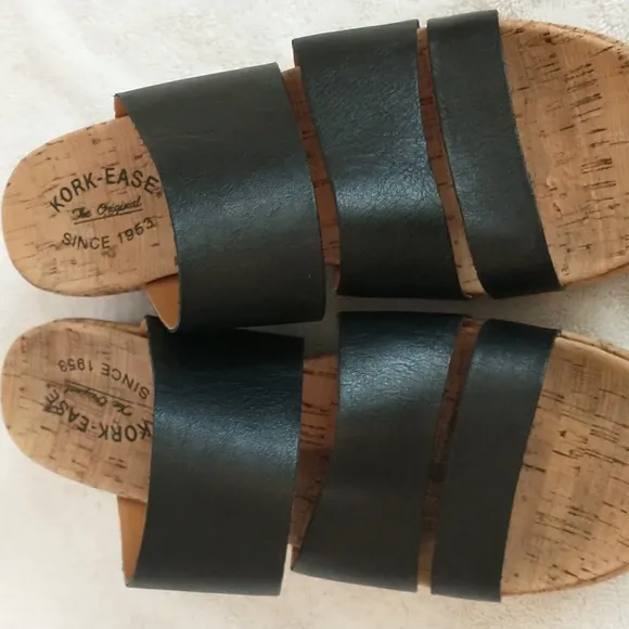 Kork Ease Menzie Wedge Slip On Sandal Women's Size 10 Black