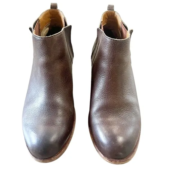 Kork Ease Women’s Size 9 Brown Leather Ankle Chelsea Boots Velma Pull On Classic