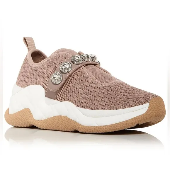 Kurt Geiger London Knit Jewel Sneakers, Blush Pink Size EU 37, US 7 New in Box
